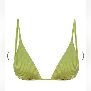 MONDAY SWIM NWT Barbados Top in Pear Wide Rib